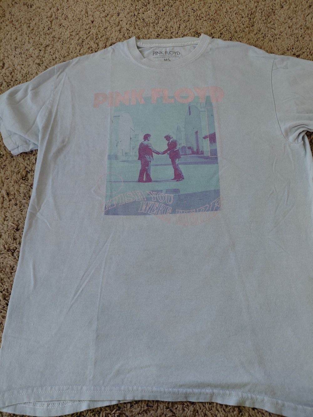 Pink Floyd Light Blue and Pink Graphic Tee